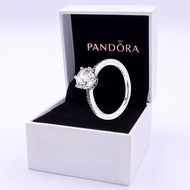 sacred Pandora แหวนเงิน 925 รูปมงกุฎ ประดับเพชร เพทาย สําหรับผู้หญิง j111