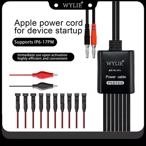 WYLIE WL-647L DC Power Supply Line Diagnostic Power Cable For iPhone 6~17 Pro Max Motherboard Testin