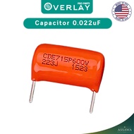 Orange Drop Capacitor .022uF คาปาซิเตอร์ กีต้าร์ Capa คาปา กีต้าร์ไฟฟ้า ตัวเก็บประจุ OverLay สีส้ม A