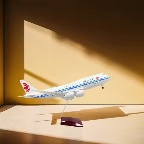 Resin Air China 747 Model Airplane 47CM 1:150 Scale With Wheel LED Light Diecast Airplanes For Colle