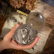 法國第三共和時期 拿破崙一世・帝國榮譽 鍍銀折疊放大鏡