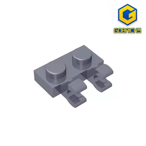 Gobricks GDS-816 Plate, Modified 1 x 2 with 2 U Clips (Horizontal Grip) compatible with 60470 pieces