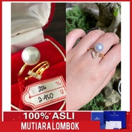 cincin emas 22 karat mutiara laut lombok asli perhiasan gold wanita - hitam 9
