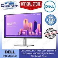 DELL P2422H 24-Inch LED-backlit IPS LCD Monitor HDMI/DP/VGA Ports,  Tilt, Swivel, Pivot (3-Years Warranty)