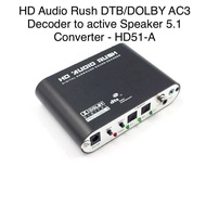 HD AUDIO RUSH  DTS / Dolby AC3 Decoder to Active Speaker 5.1 Converter - HD51-A