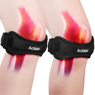 Achiou 2 Pack Patella Knee Strap, Pain Relief Patellar Tendon Support Strap, Knee Band Brace with Pa