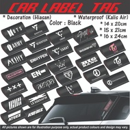 Car Label Tag Trunk Door Label Tag Exterior Decoration Kpop Black Color Car Sticker Label Tag