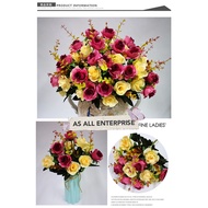 ASALL bunga rose hiasan artificial rose flower artificial 2 tone bunga hiasan hantaran 10 kumtun fak