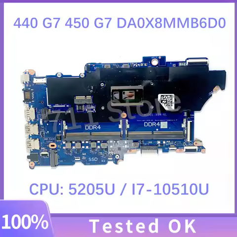 Mainboard DA0X8MMB6D0 For HP ProBook 440 G7 450 G7 Laptop Motherboard With SRGL3 5205U CPU / SRGKW I