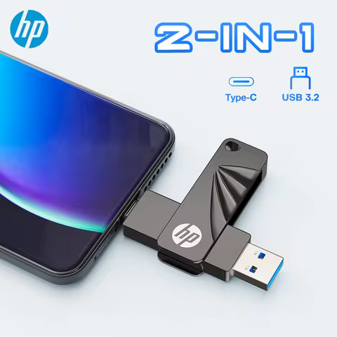 HP 2 in 1 Flash Drive Type C USB 256G 128G 64G Pendrive High Speed Dual Memory Stick For Smartphone 