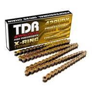 Racing chain TDR with X ring techonolgy 428HDX 140L gold rantai TDR