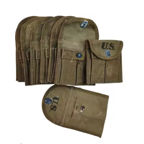 10PCS GENUINE ORIGINAL WW2 US M1 M2 CARBINE Canvas Magazine Pouch Bag Cover MILITARY SURPLUS