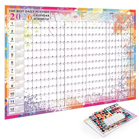 2026 Calendar Full Year English Version Calendar Wall Calendar Creative Simple Planner Christmas Gif