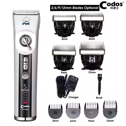 Codos CP9700 Pet Dog Clippers Professional Rechargeable Animals Grooming Trimmer Shaver 5 Speeds Ele