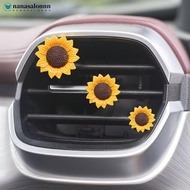 NANASALONNN 3Pcs Car Air Vent Perfume Sunflower Resin Flower Clip Ornament for Interior Air Outlet A