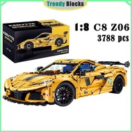 10622,Kervtte Sportcar,Building Blocks,C8 Z06,1:8 Technical RC Car Gifts Toys for Boys