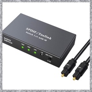 (ZKTI) 3 Port Optical Switcher Splitter 3 in 1 Out, with 2 Way Spdif Toslink Optical Splitter/IR Rem