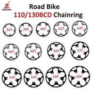 WUZEI Road Bike 110/130BCD Chainring 36/38/40/42/44/46/48/50/52/54/56/58/60T 110BCD/130BCD Road/Folding Bicycle Crank Chainring