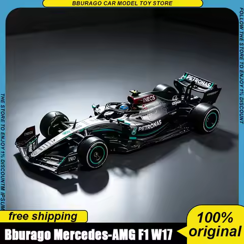 Bburago 1:43 Mercedes-Amg F1 W17 Formula 1 Racing Car Model Russell 63# Antonelli 12# With Dust Cove