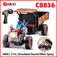 9IMOD C8836 1/14 Scale 4WD RC Tractor Toy with Openable Rear Panels, 2.4GHz Remote Control Farm Vehi