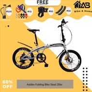 JAB.[Original] .ASBIKE DOLPHIN FOLDING BIKE SIZE 20, 1x7 speed, Carbon steel frame, Heavy duty bike