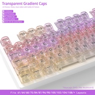 MOA Profile Transparent Gradient 125 keys PC Keycap Set for MX swtich mechanical keyboard
