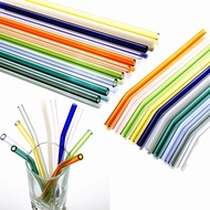 Colorful Straw Stained Glass Straw High Boron Silicon Heat-resistant Straight Pipe Elbow Juice Drink Straw