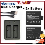 100% ORIGINAL EKEN BATTERY/CHARGER 1050MAH H8R H9R H3R V8S H6S H5S RECHARGEABLE EXTRA