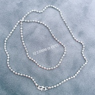 Silver 925 Necklacet "Diamond 8 Cut Plain" 925銀項鏈 (Rantai Leher Perak 925) 8面水晶珠鏈(Bola Diamond)