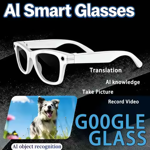 New AI Smart Glasses 8 Million HD Pixels Camera Photo 1080P HD Video Recording Sunglasses Call Music