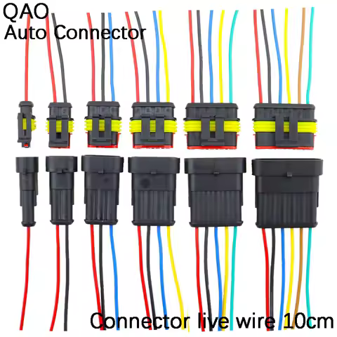 1set AMP 1P 2P 3P 4P 5P 6P Way Waterproof Electrical Auto Connector Male Female Plug with Wire Cable