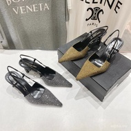 YSL High Heel Sandals - Stylish Summer Toe-Covered Rhinestone Pointed Toe Women's Shoes