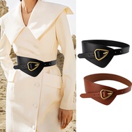 Fashion Women belts Ladies Wide Belt PU Leather Triangle Pin Buckle Waistband Causal Belt Dress Clot
