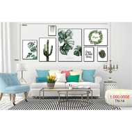 Set of 7 Wall Paintings 5mm Thick Tropical Leaves Tropical Mist Dragon Living Room Cafe Decoration -