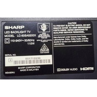 (D0075) SHARP LC-50SA5200X PART TV USED (MAIN BOARD,POWER BOARD,INVERTER,LVDS,SENSOR & POWER BUTTON)