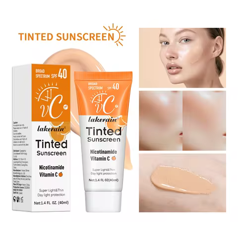 Vitamin C Sunscreen Foundation Vitamin E moisturizing whitening even skin tone delays aging and redu