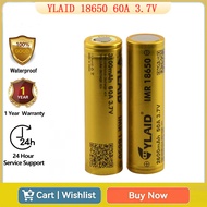 ถ่านชาร์จ 18650 แบตเตอรี่YLAID IMR18650 60A 3.7V 3100mAh 4ก้อน หัวแบน ถ่านชาร์จ  อเนกประสงค์ ถ่านชาร