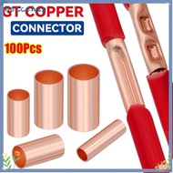 HECCEHZP 100Pcs GT Copper Terminal Connecting Tube, GT-1/1.5/2.5/4/6/10/16/25 Hole Passing Wire Term