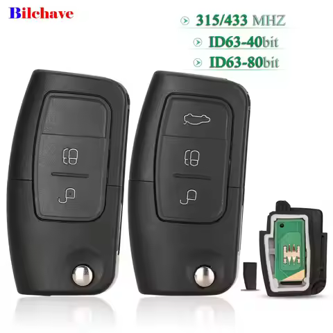 jingyuqin 2/3 Buttons For Ford Eco Sport 2013 - 2017 Focus MK 2 2009 Fob 315/433MHz ID60 4D63 Remote