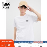 Lee XLINE22新款标准版圆领logo印花多色男短袖T恤 LMT0000814LE 白色（黑logo） L