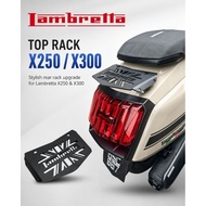 TOP RACK LAMBRETTA X250 X250GT X300 X300GT Accessories Motor Scooter Monorack Fender Top Rack Rak Bl