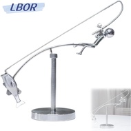 LBOR Kinetic Fishing Sculpture, Gift Handmade The Fisherman Balancing Sculpture, Creative Desk Ornam