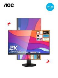 電腦螢幕AOC 24英寸2K高清IPS臺式電腦顯示器Q2490PXQ設計繪圖攝影豎屏27