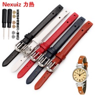 Women's Clothing Cow Leather Watch Strap Substitute Fossil Fossil Thin Watch Bracelet Es4000 4119 Genuine Leather 8mm Soft Waterproof