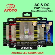 Lampu LED Motor H6 Hi-lo 8W-8W AC DC Ayoto M2A BEBEK &amp; MATIC - KUNING