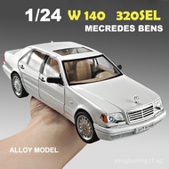 Diecast car 1:24 Mercedes Benz W140 320SEL Toy Car Model Diecast Racing Miniature Model Sound & Ligh