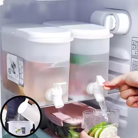 3.5L Large Capacity Cold Water Pitcher Cold Kettle with Faucet In Refrigerator Iced Beverage Dispens