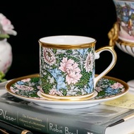 英國Victoria &amp; Albert 博物館收藏花卉骨瓷陶瓷咖啡杯 紅茶杯盤
