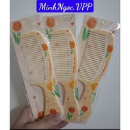 Orange hair comb with pattern_beautiful product
