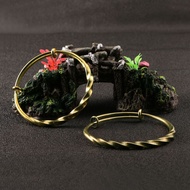 ~~ Simple Solid Brass Twisted Pattern Bracelet Female Glossy Surface Push-Pull Bracelet Brass Bracel